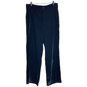 Zara Women's Black Velour Trousers Velour Dress Pants Size Large